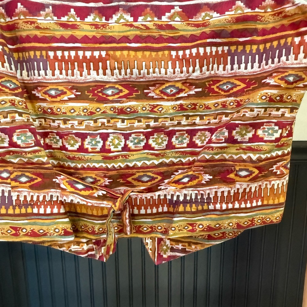 Vintage Scott Taylor Southwestern Aztec Tapestry Vest Boho Button Front~12💚🍄 - Picture 5 of 8